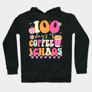 100 Days Of Coffee And Chaos 100Th Day Of School Teacher Kid Hoodie